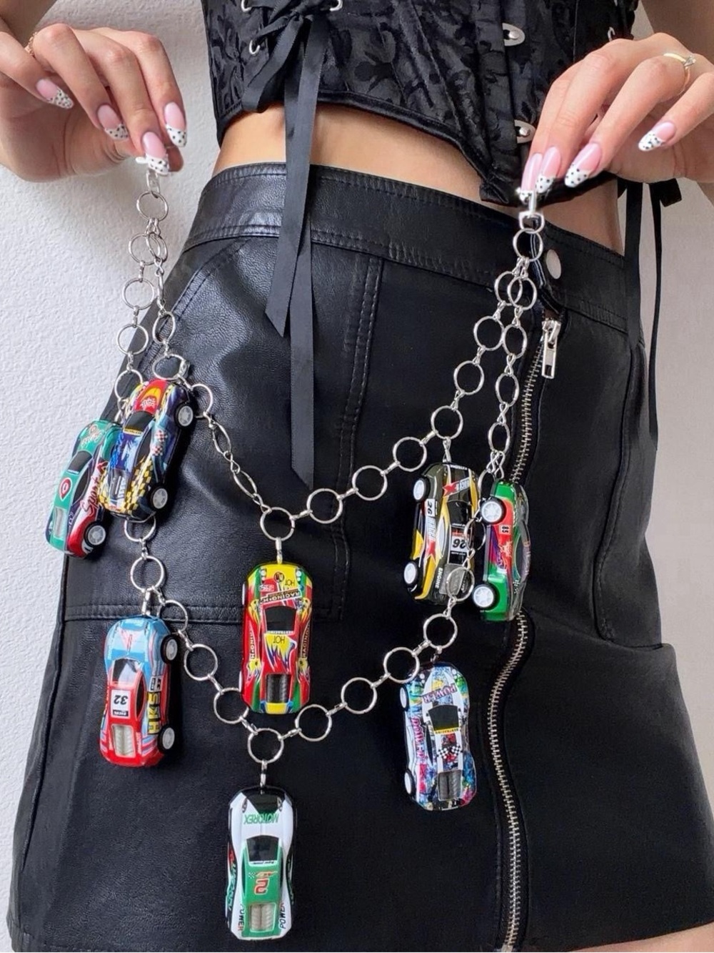 Racing Car Hot wheel Street style cyber punk Harajuku waist / bag chain